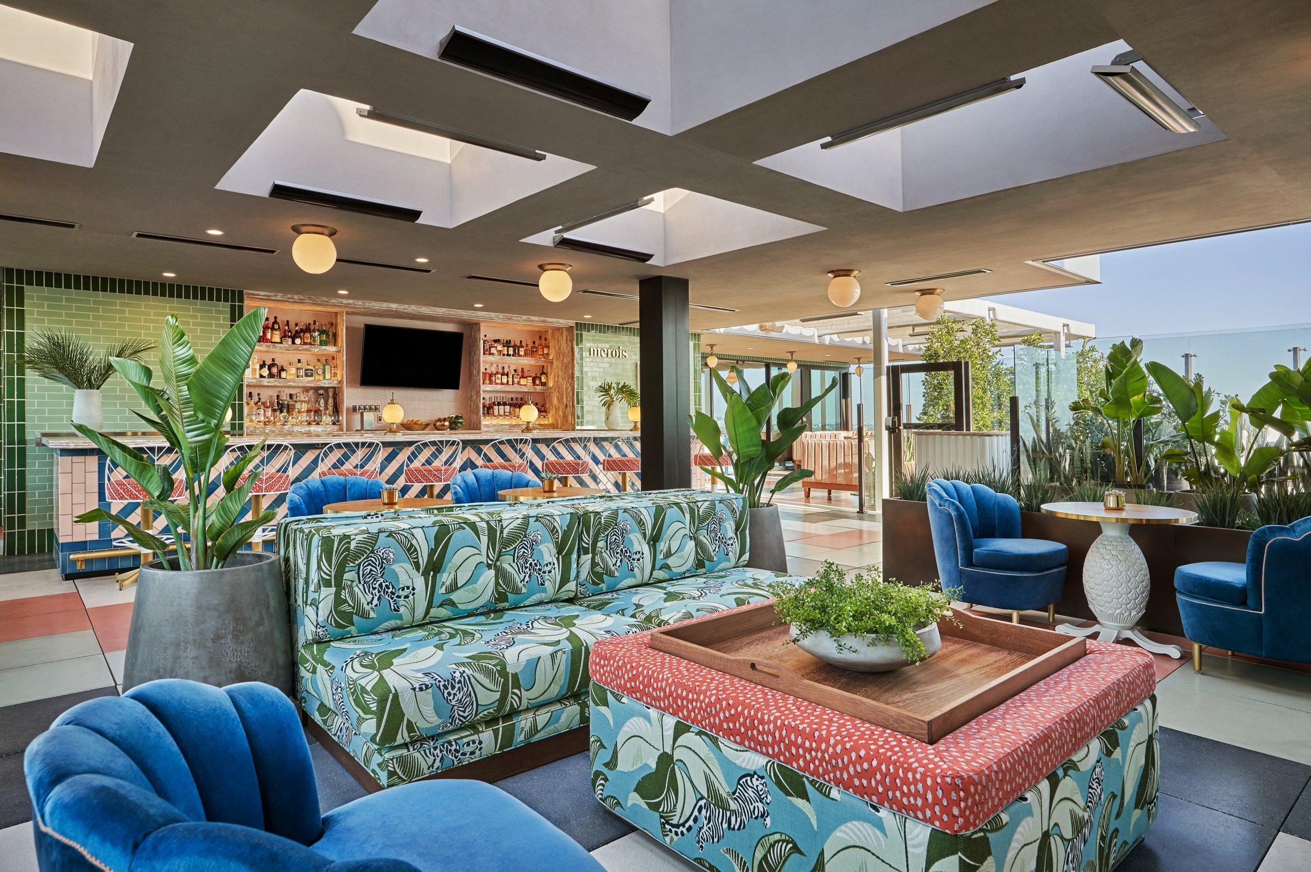 The Bar At Merois seating area with the back in the background