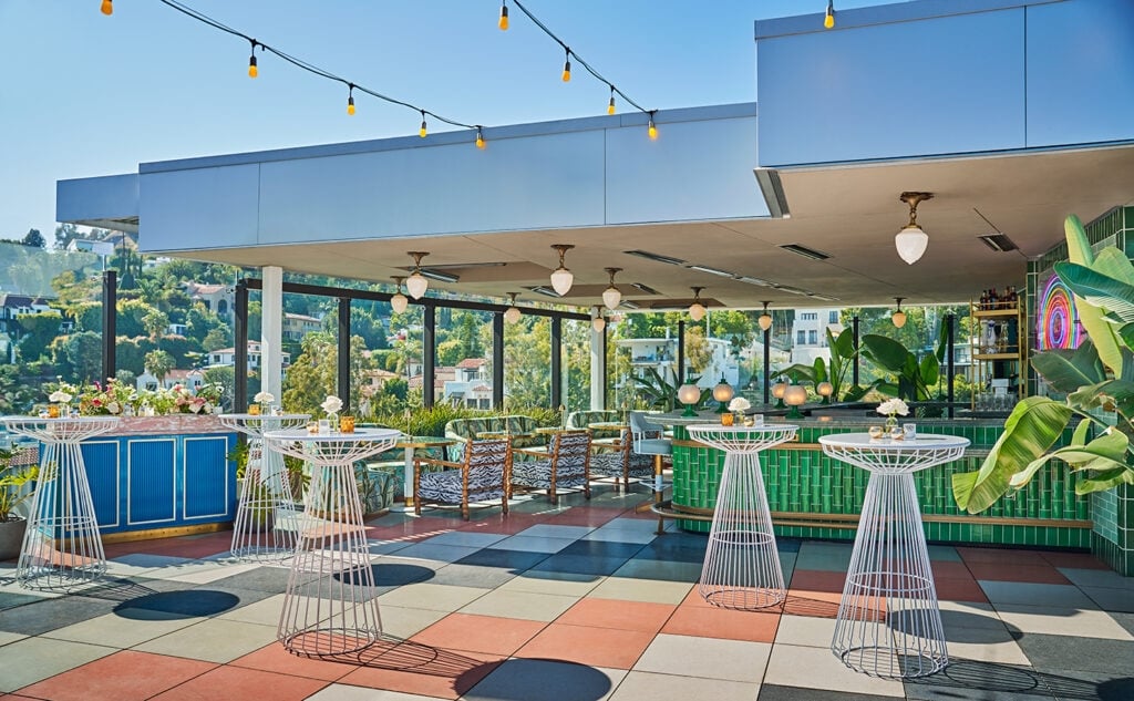 Out door standing dining area at The Bar At Merois
