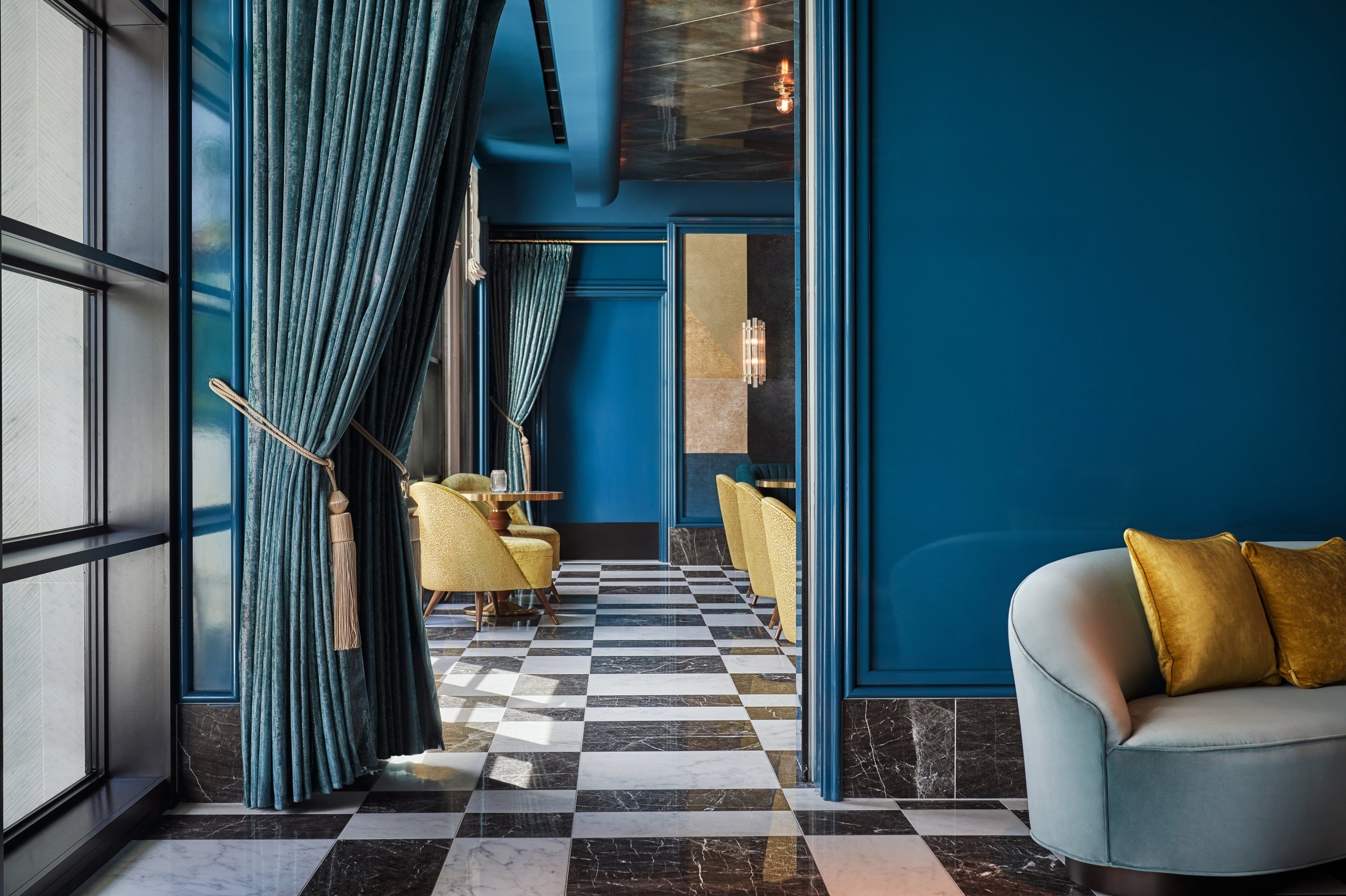 The walk way to a dining area at The Sun Rose