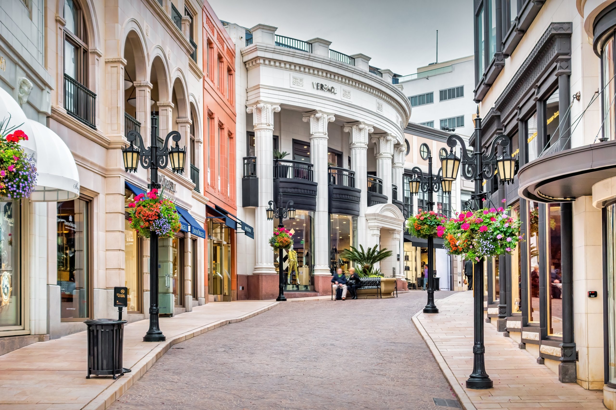 Stores on Rodeo Drive in Beverly Hills, Los Angeles, California, USA.