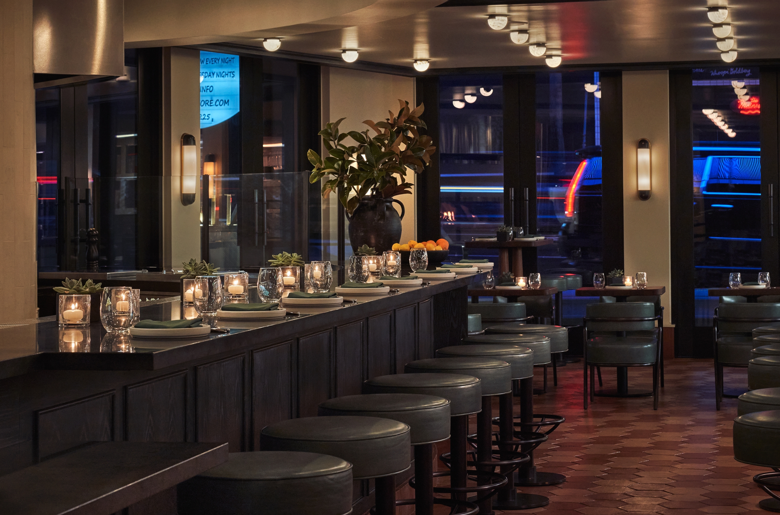 Bar seating at Ospero.