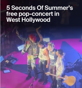 5 Seconds of Summer's free pop-up concert at The Sun Rose West Hollywood