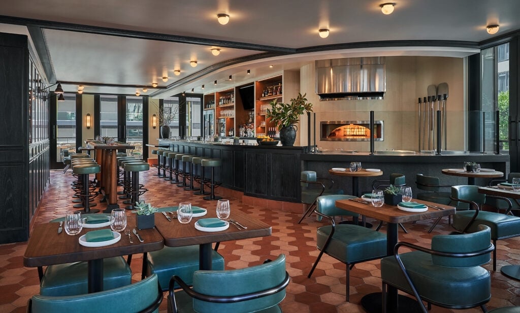 The interior of Ospero at the Sun Rose Hotel.