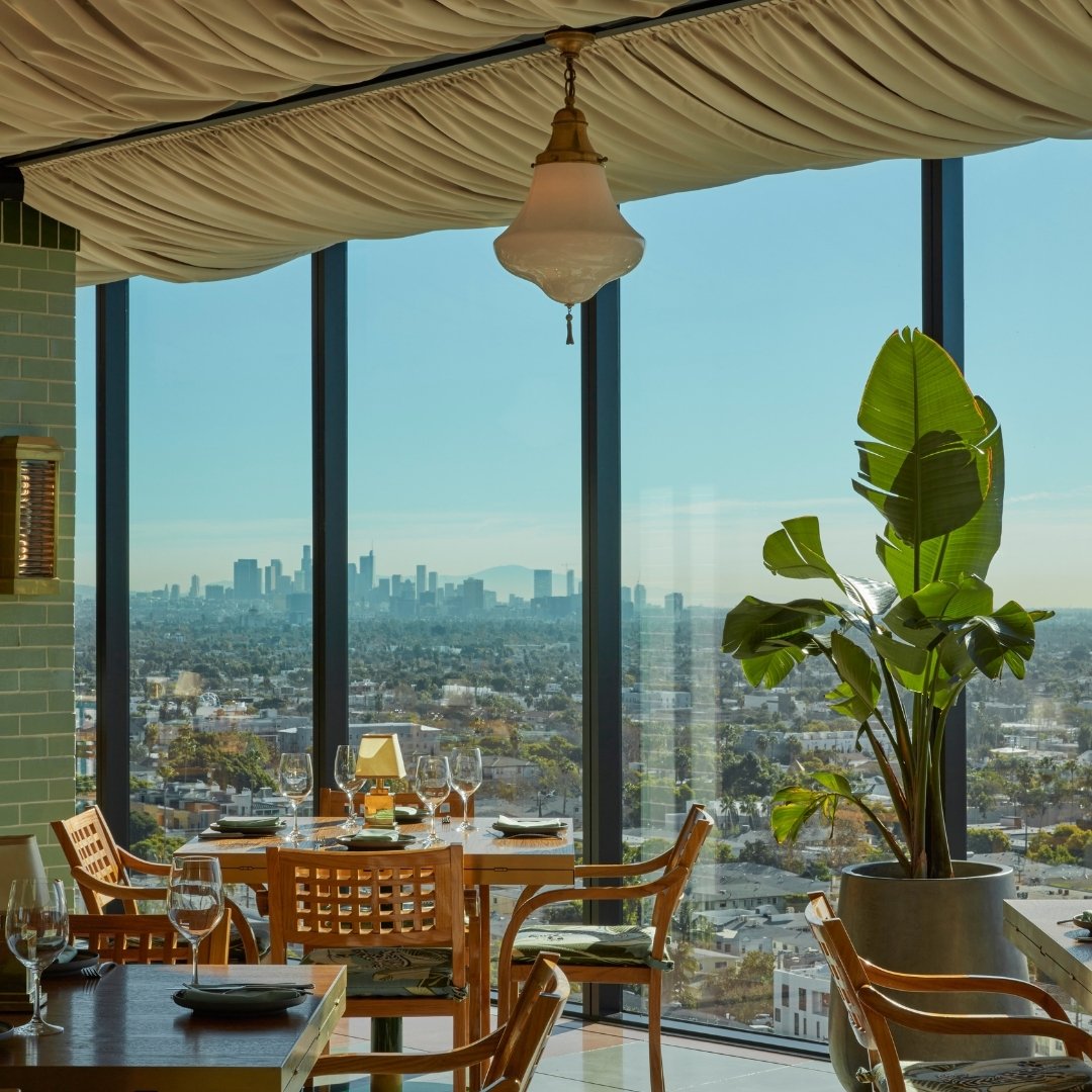 Merois seating with city view