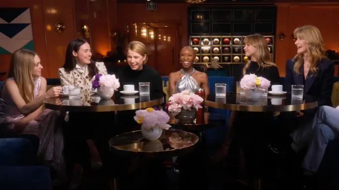 Amanda Seyfried, Cynthia Erivo, Jennifer Lawrence, Jessie Buckley, Laura Dern and Renate Reinsve at the THR Actress Roundtable at The Sun Rose West Hollywood