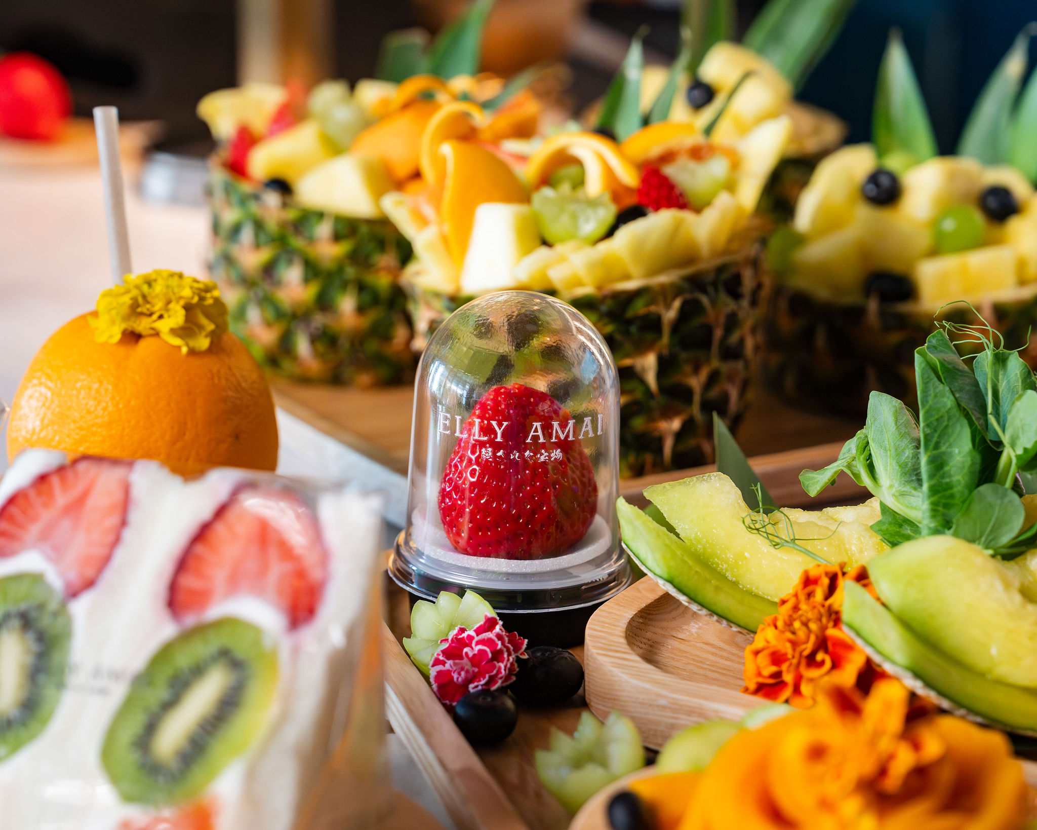 Fruit omakase platter showcasing rare Japanese fruits