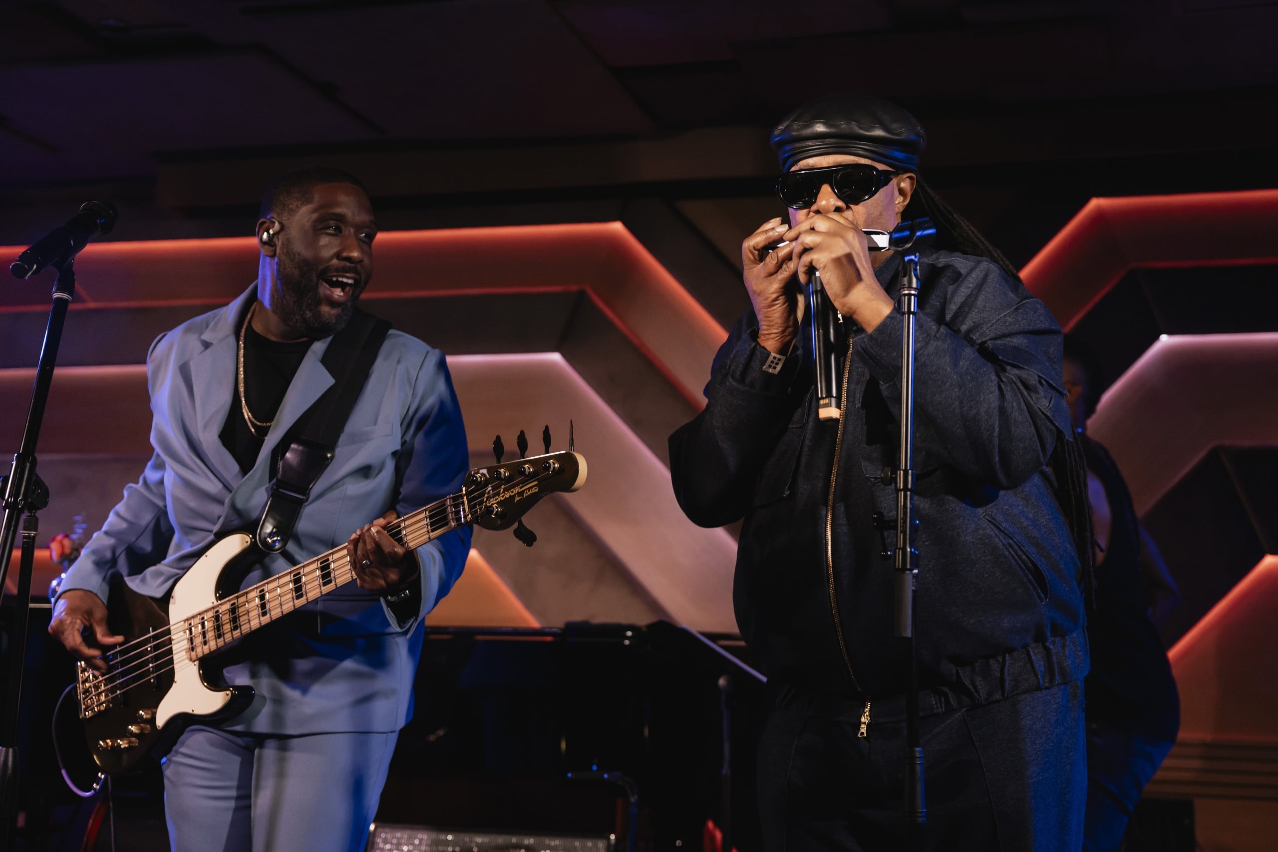 Adam Blackstone and Stevie Wonder performing together onstage Live at The Sun Rose